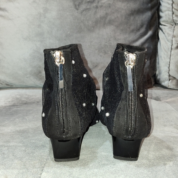 EUC Zara Women High Heel Embellished Pearl Tulle Ankle Boots Size 38 - Picture 7 of 7